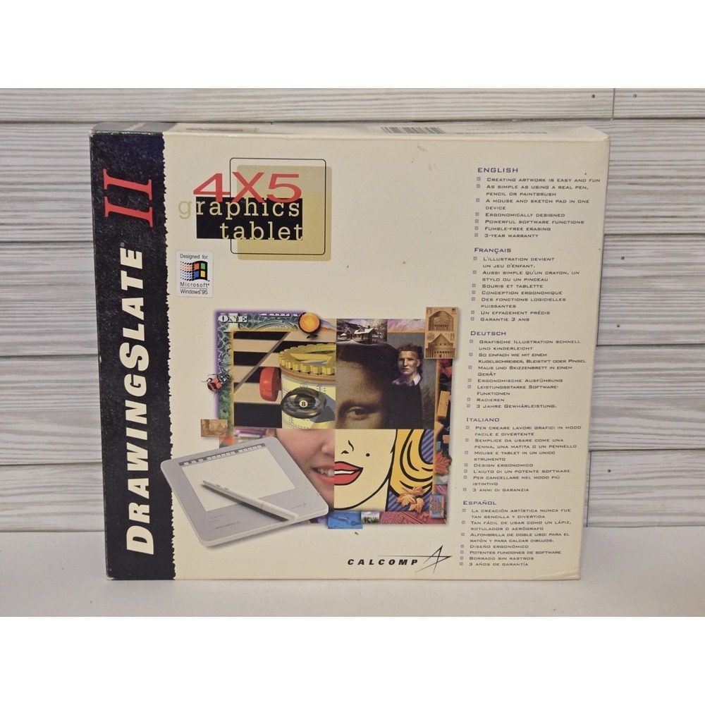 CALCOMP Drawing Slate II Windows 95 4x5 DRAWING BOARD II Missing Manual & Disc